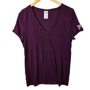 PINK Victoria's Secret Rich Purple V-Neck Tee Size Large